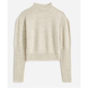 Madewell $118 Alpaca-Blend Mockneck Puff Sleeve Sweater Size S NT581